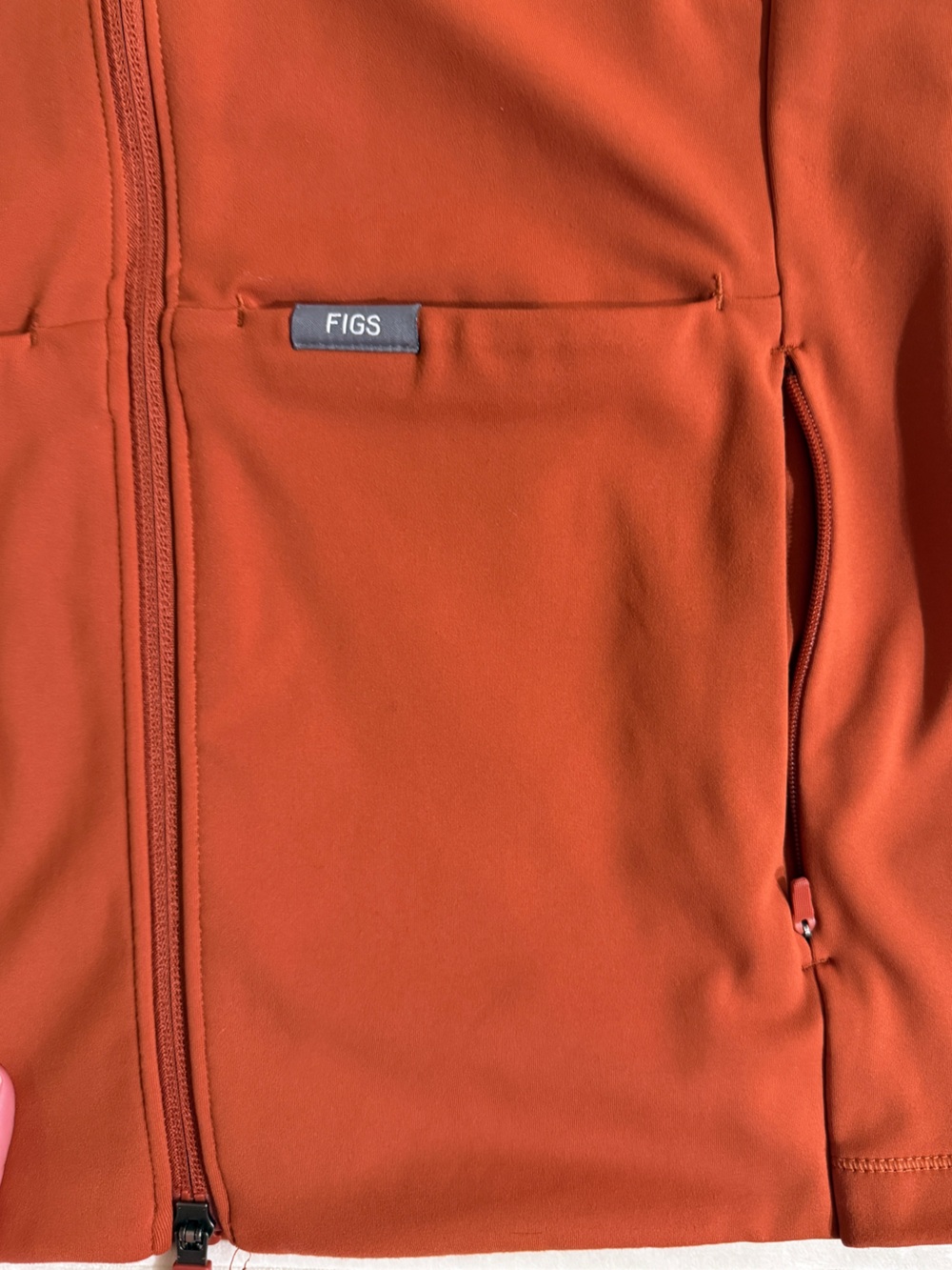 Figs Women’s On Shift CounterKnit full zip jacket in burnt orange size M - Picture 2 of 6